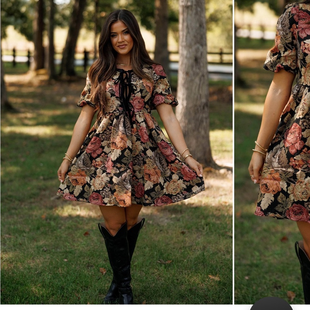 Black floral dress